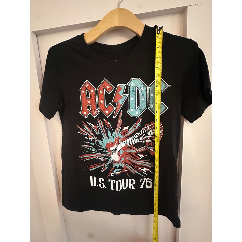AC/DC US Tour 76 Graphic Tee Goodie Two Sleeves Black Small Rock Band T-Shirt - Picture 4 of 5